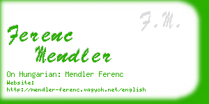 ferenc mendler business card